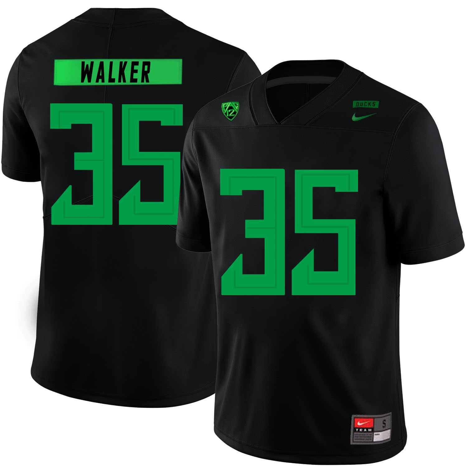 Oregon Ducks #35 Joe Walker Black Nike College Football Jersey